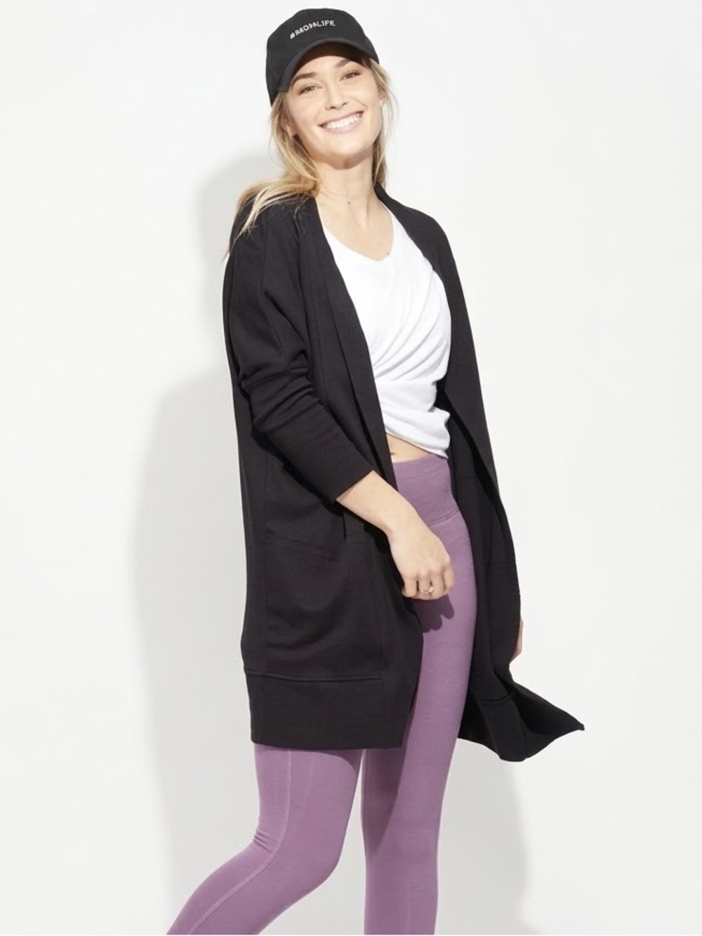 Pact 100% Organic Cotton Airplane Open Cardigan Pockets Minimal Lagen L/XL